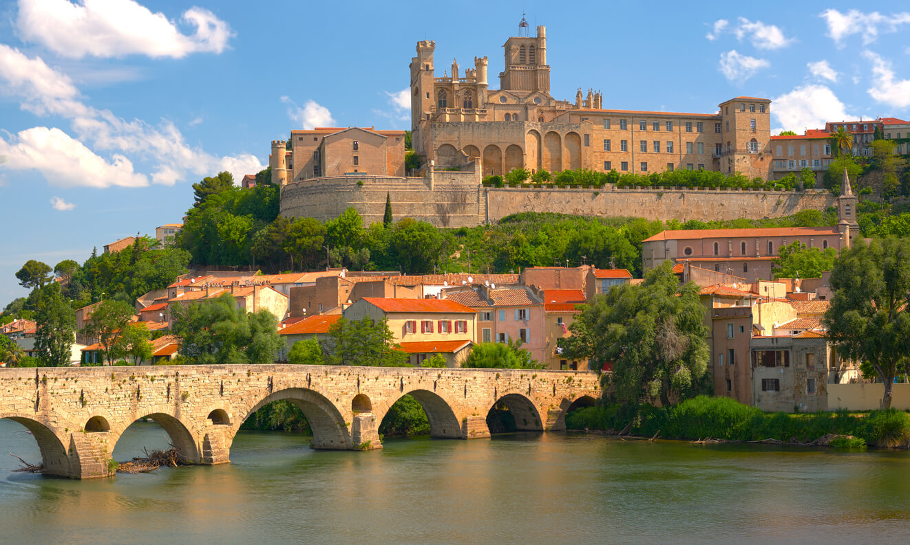 Béziers : Vieux pont et cathédrale à Béziers